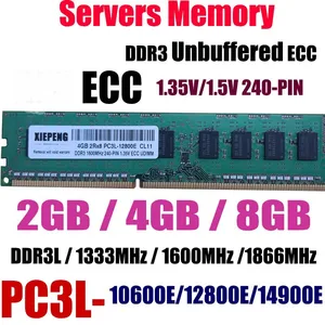 server 8gb ddr3 1333mhz pc3 10600e ecc unbuffered ram 4gb 2rx8 pc3l 12800e ddr3l 1600mhz 1866 mhz pc3 14900e 240pin udimm memory free global shipping