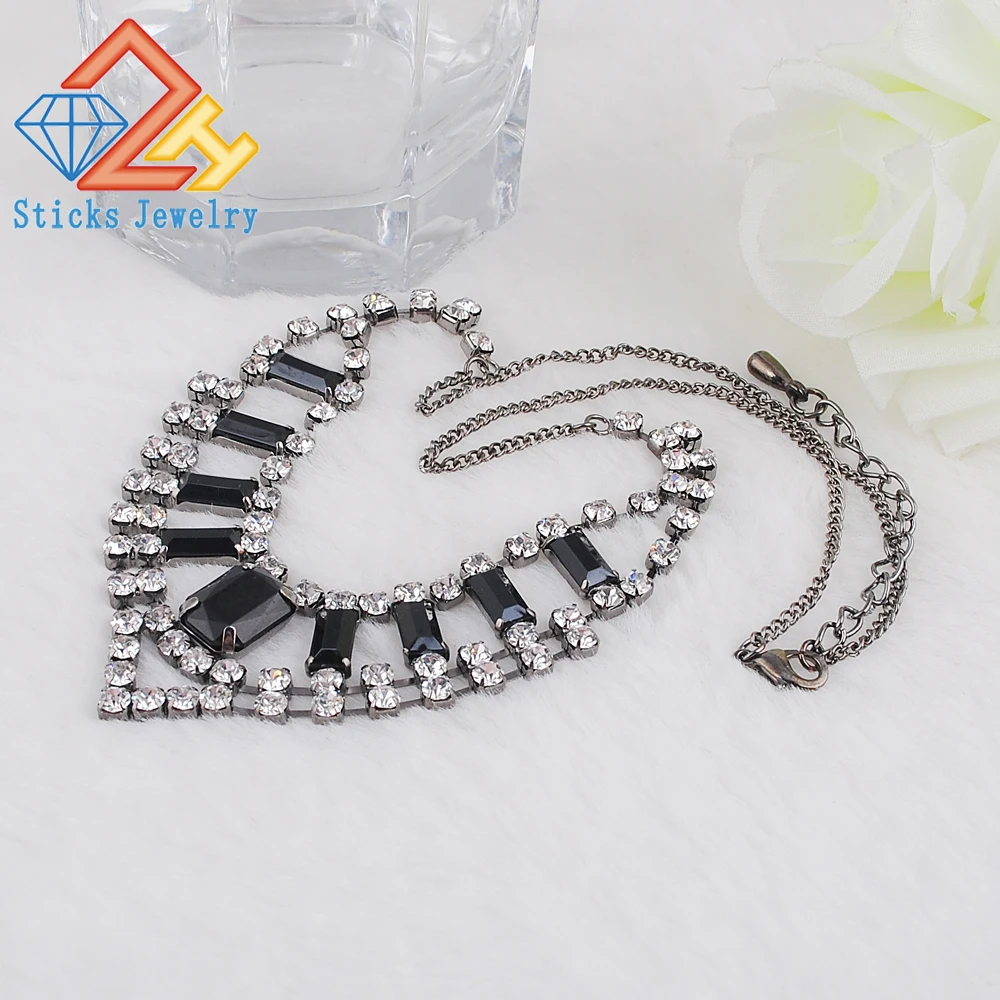 Ожерелье в форме когтя V образная черно белая акриловая цепочка ювелирные