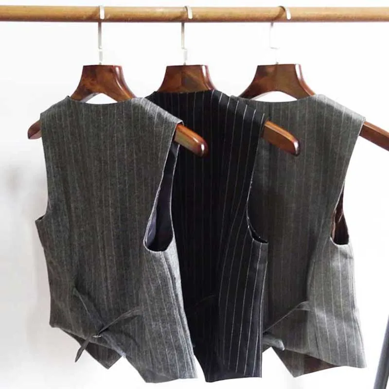 Мужской Ретро костюм жилет модный приталенный полосатый в английском стиле