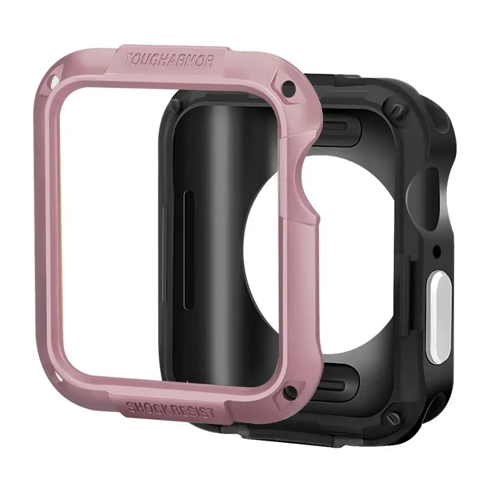 rose gold Чехол для Apple Watch, чехол Apple watch 5, 4, 44, m, 40 мм, iWatch 3, 2, 1, 42 мм, 38 мм, универсальный экран, защитный бампер, аксессуары для часов - Цвет ремешка: rose gold