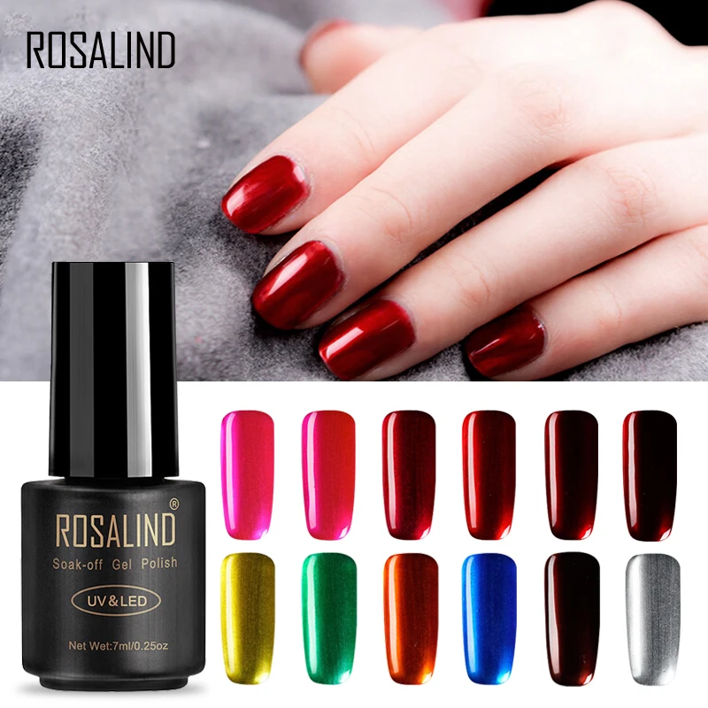 ROSALIND 7 мл Гель-лак для ногтей Q01-12 титановая серия отмачиваемый лак Полупостоянный