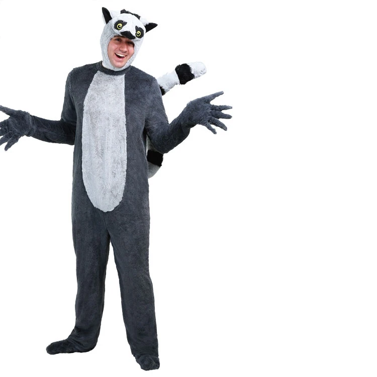 IREK/Детский костюм для взрослых с изображением животных из мадагаскара Lemur Money