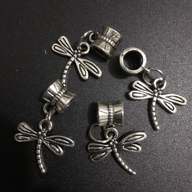 Оптовая продажа 30 шт./лот стрекоза животное винтажная Посеребренная Подвеска