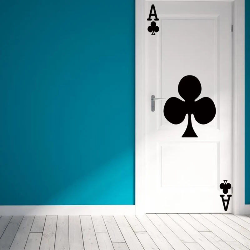 Креативные игровые карты Ace of clubs настенные наклейки для дверей DIY декор спальни