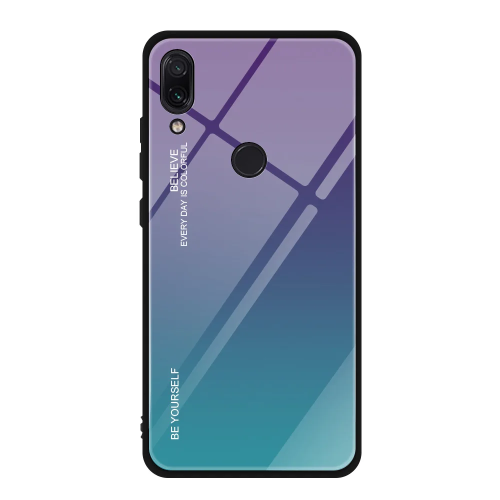 Чехол для телефона из закаленного стекла Xiaomi Redmi Note 7 5 Pro Mi Play 8 градиентный Мягкий