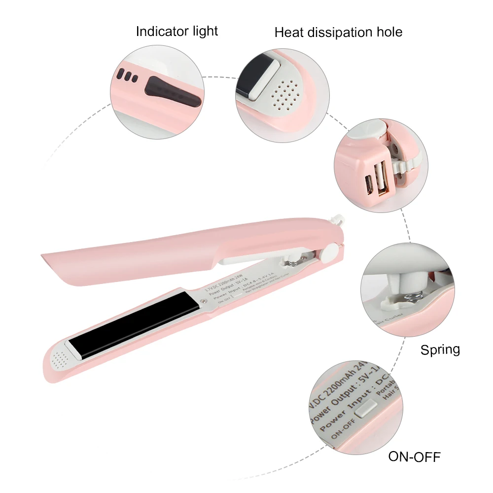 Wireless USB Hair Straighteners Fast Heating Flat Iron Ceramic Curler Curling Irons Charger Straightening | Электроника