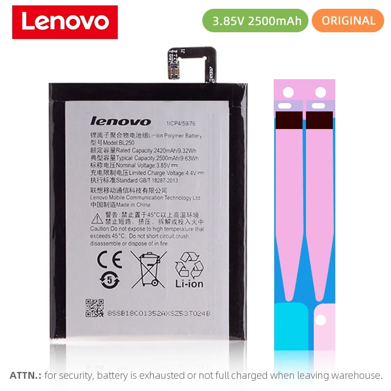 2500 мАч Оригинал для Lenovo S1la40 S1 батарея Vibe замена S1C50 BL250 s1 Lite S40 S1a40|Аккумуляторы
