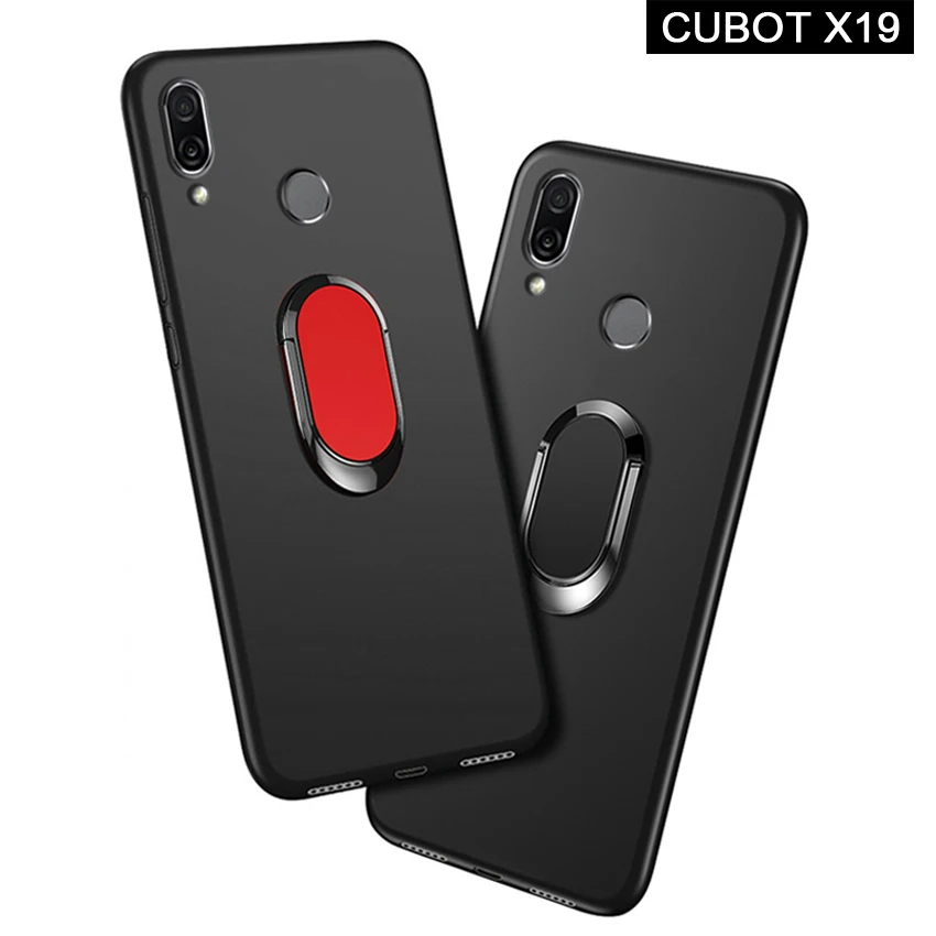 Cubot X19 Cover for 2019 Case luxury 5.93 inch Soft Black Silicone Magnetic Car Holder Ring Cases Fundas | Мобильные телефоны и