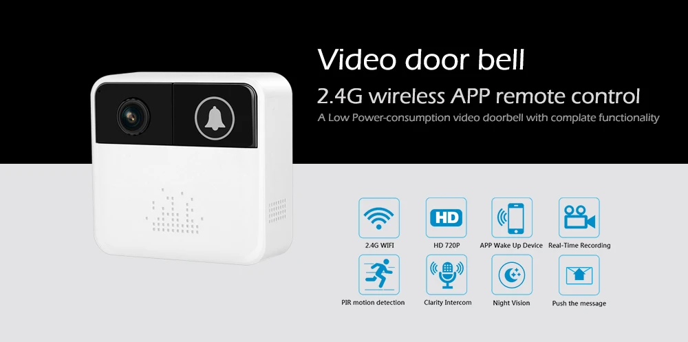USAFEQLO 720P HD беспроводной WIFI дверной звонок батарея дверная камера двухсторонняя