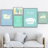 fold clothespin ironing quotes wall art canvas painting nordic posters and prints wall pictures for laundry room bathroom decor