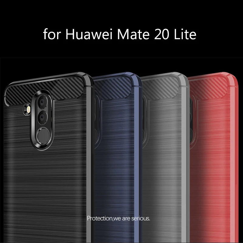 Для huawei mate 20 Lite чехол из углеродного волокна Мягкий силиконовый чехол для huawei mate 20 Lite чехол противоударный защитный чехол бампер