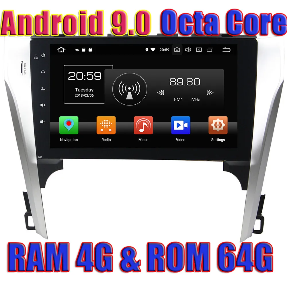 WANUSUAL 10.1Inch Android 9.0 Car Multimedia Radio for Toyota CAMRY 2012-2013 GPS Navigation Player 2 Din NO DVD Video Octa Core |