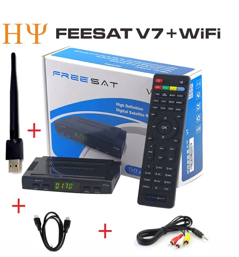 3 шт [натуральная] FREESAT V7 спутниковый ресивер Youtube видео DVB S2 1080 p full hd freesat