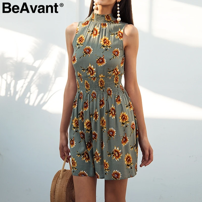 BeAvant Boho короткое платье с цветочным принтом женское повседневное пляжное