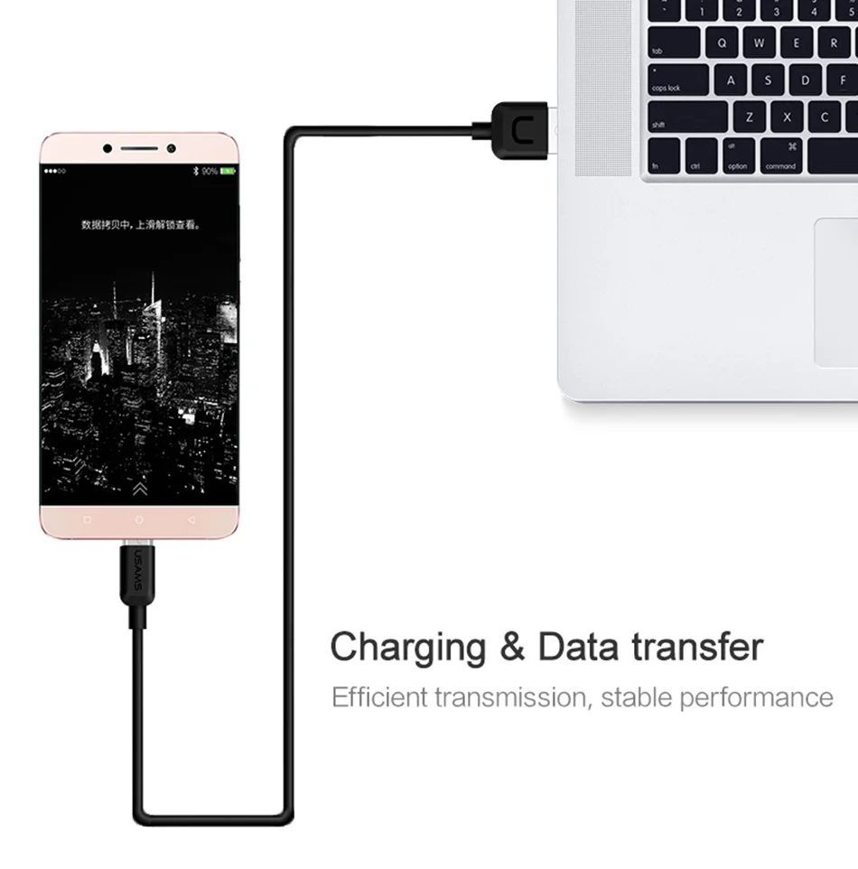 4 шт./лот, кабели USAMS, Micro USB, быстрое зарядное устройство, USB кабель для samsung, MicroUSB, быстрая Синхронизация данных, зарядный кабель для Android, Xiaomi