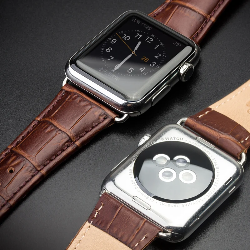 Genuine Leather Replacement Sport Band For 38mm Apple Watch Series 1 2 3 42mm Wrist Bracelet Strap iWatch Sports Edition | Электроника