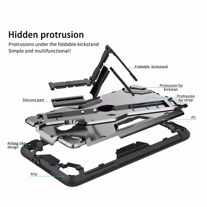 

For Samsung Galaxy Tab A 8.0 Case T380 T385 Shockproof TPU+PC Cover For Samsung Galaxy T380 Stand Heavy Duty Hybrid Armor Cover