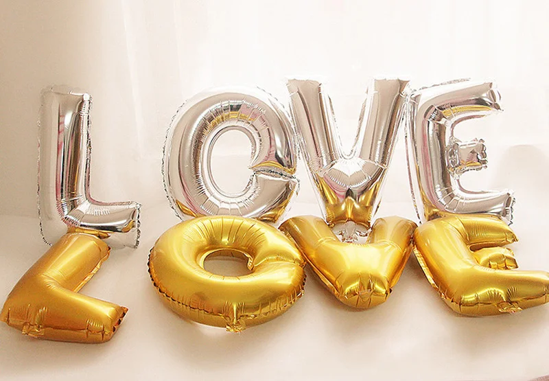 Набор воздушных шаров из алюминиевой фольги с надписью LOVE воздушный шар