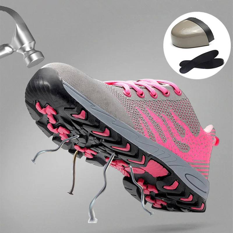 Дышащие стальные рабочие защитные ботинки с носком мужские уличные