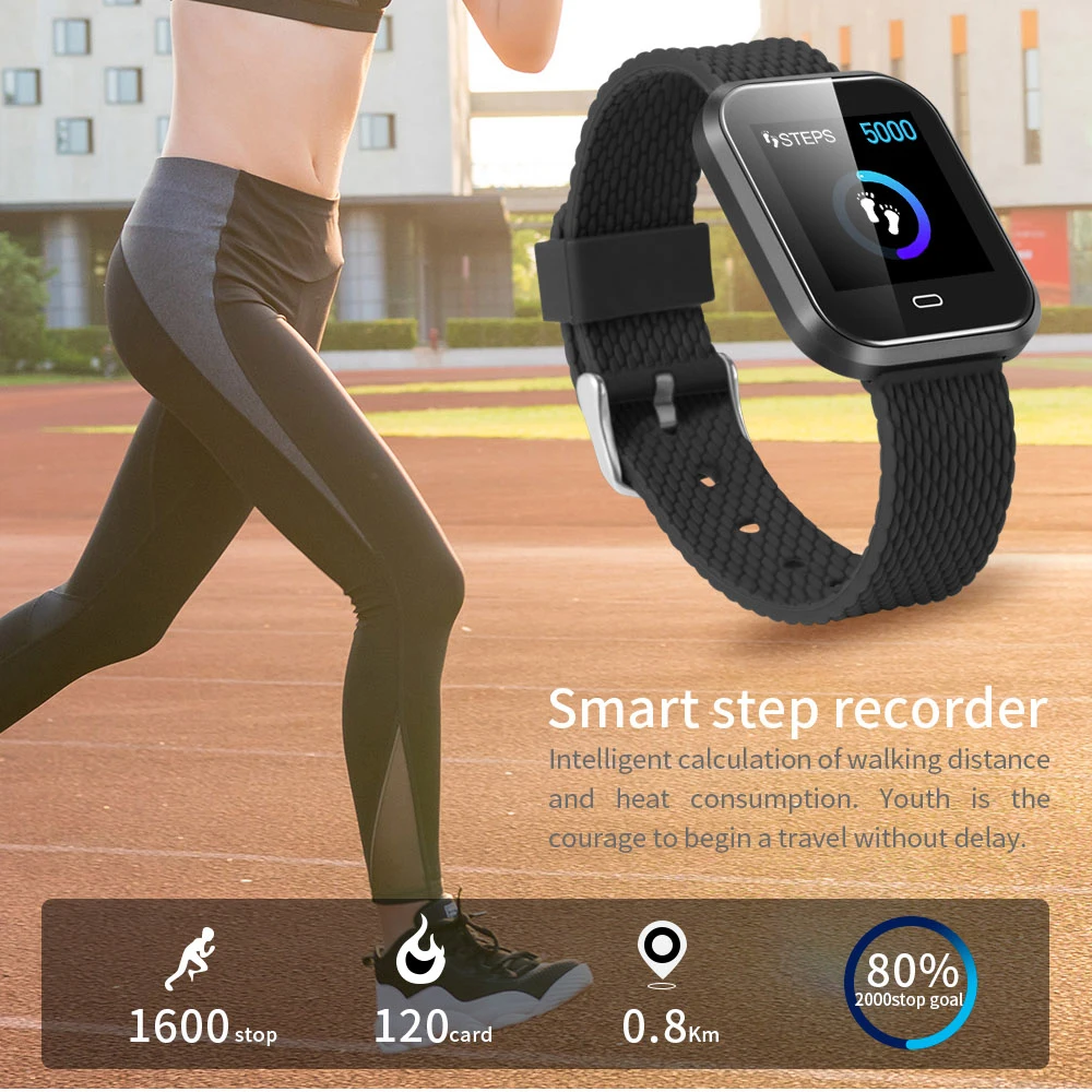 Q7S Новый SmartBand большой экран кровяное давление пульсометр умный спортивный