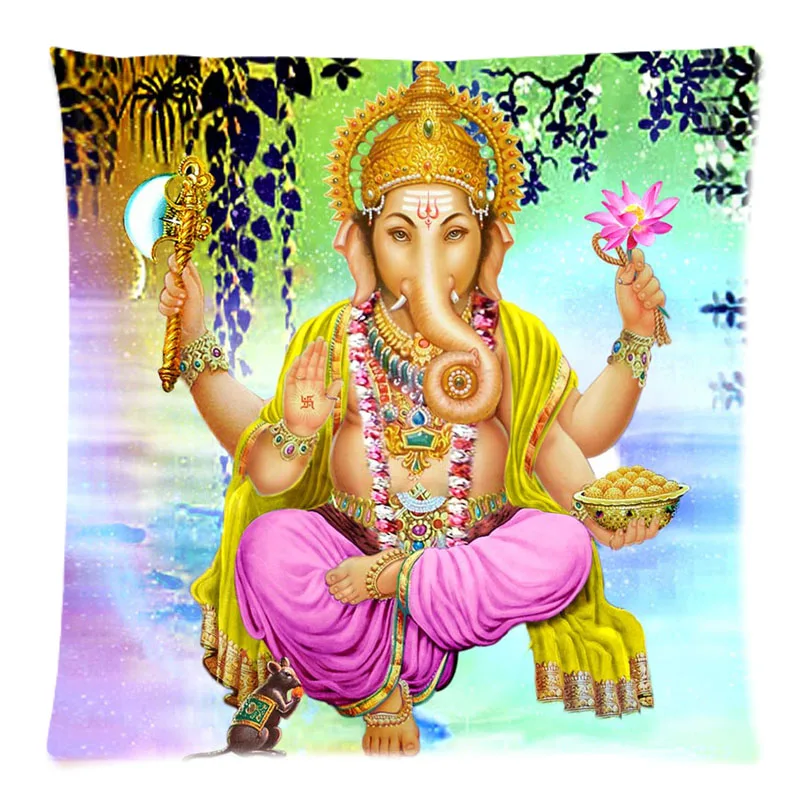 Чехол-наволочка Ganesha Of Hinduism Lord с двухсторонним принтом из хлопка и льна 17 7 X дюйма