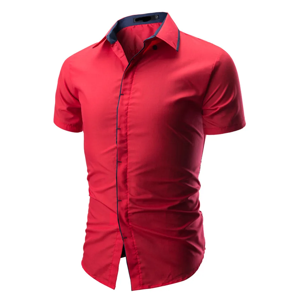 MUQGEW Мужская рубашка приталенная 2019 модная мужская camisa masculina однотонная