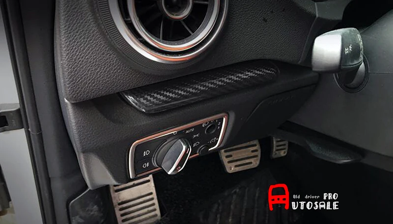 Для Audi A3 8V 2013 2016 2017 2018 левый привод настоящий углерод Интерьер дверь с магнитной
