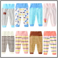 baby high waist designer belly pants baby cotton pants boys and girls childrens long pants newborn pants can be opened l219
