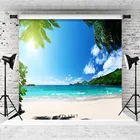 Фон для фотосъемки с изображением пальмы, морской пляж, аксессуары для фотографирования, свадьбы, детской виниловой ткани, фон для фотосессии