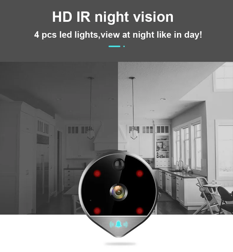 XinSiLu Новое поступление 1080P цифровой глазок домашний дверной звонок безопасности Поддержка макс 32 Гб 170 Угол обзора Обнаружение движения
