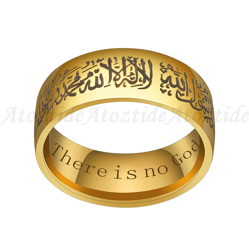Мужское кольцо из титановой стали Atoztide 8 мм мусульманское с надписью Halal для