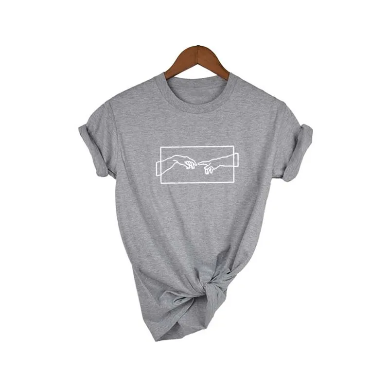 2018 хлопковая Футболка с принтом любовь для женщин летняя футболка повседневная