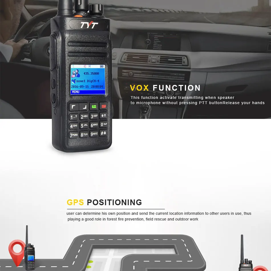 Применимый TYT MD398 DMR цифровая рация Водонепроницаемый IP67 двухстороннее радио Высокая мощность 10 Вт радиоприемопередатчик