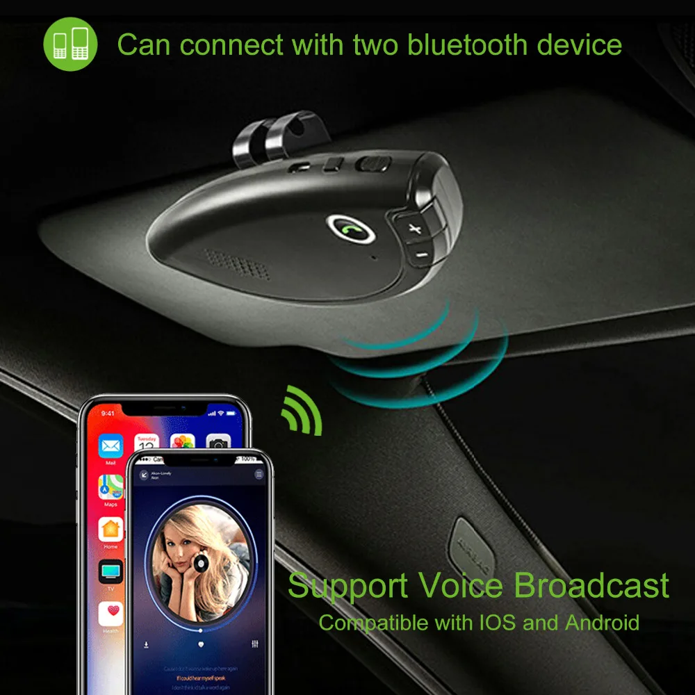 Беспроводной автомобильный комплект Bluetooth солнцезащитный козырек громкая связь