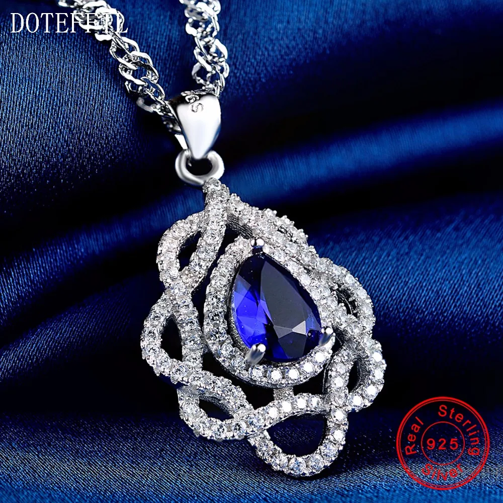 Ожерелье из серебра 925 пробы с кулоном в виде сердца океана|women jewelry|necklace charmsterling