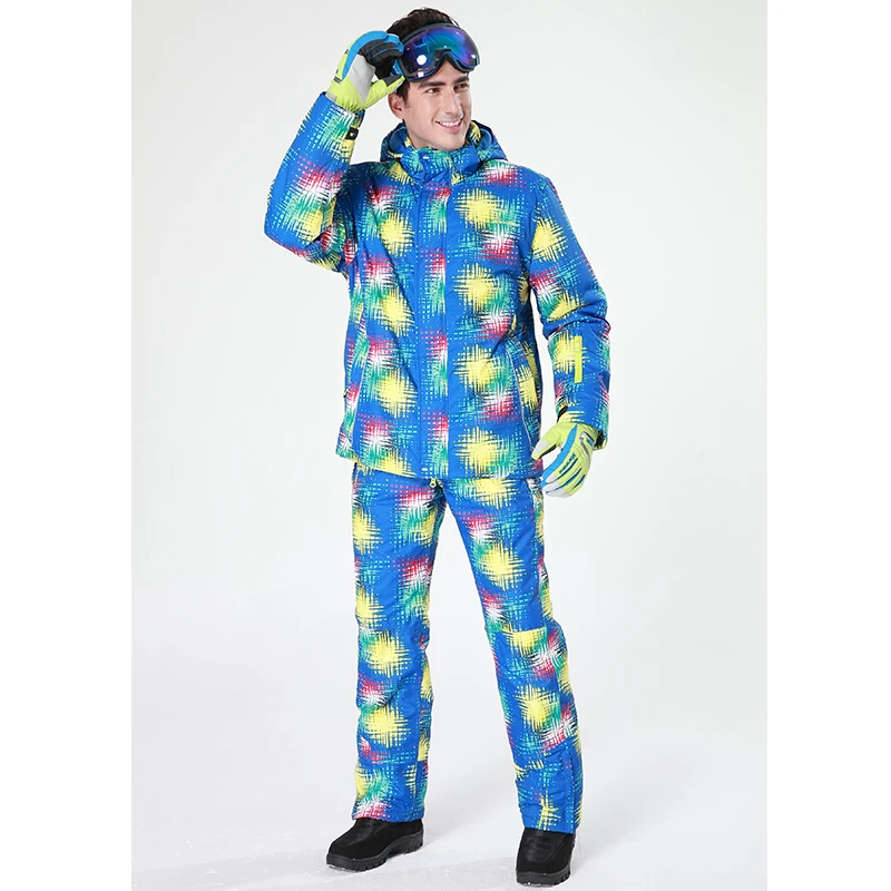 Мужская лыжная куртка с синим принтом Detector зимний лыжный костюм для улицы