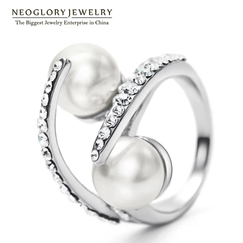 Neoglory элегантные кольца стразы свадебные брендовые дизайнерские подарки