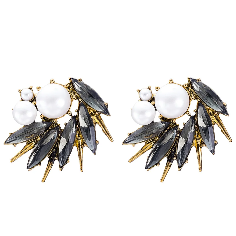 2017 Новые Женщины Жемчужные Серьги Ретро Брелок Стиль Шпильки Пирсинг Geometirc