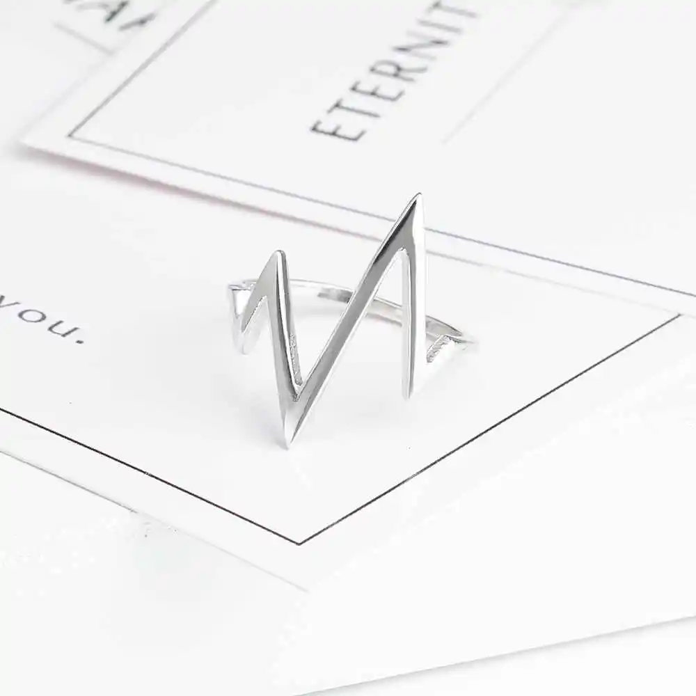 Женские кольца из стерлингового серебра 925 пробы в форме молнии винтажные для