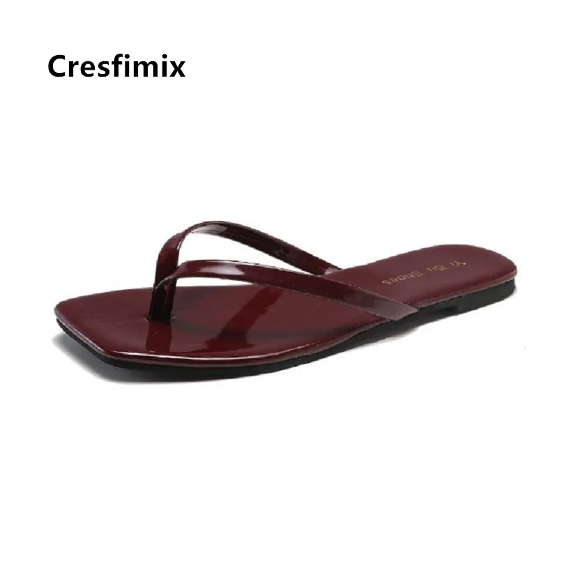 

Женские удобные коричневые шлепанцы Cresfimix, повседневные розовые шлепанцы высокого качества, стильные шлепанцы, B5271