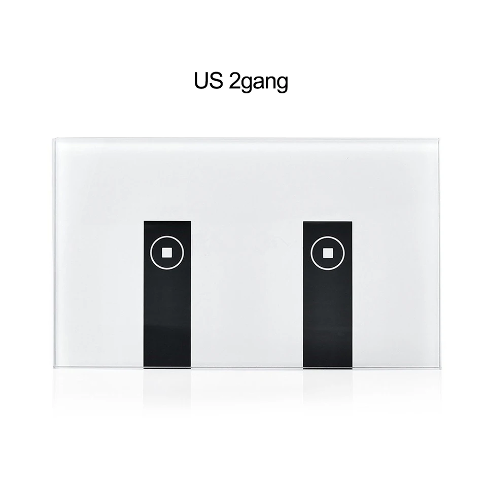 US 2gang США 1 2 3 4 банда WiFi умный настенный сенсорный светильник переключатель беспроводной дистанционный светильник умный дом контроллер работа с Alexa Google Home Tuya - Комплект: US 2gang