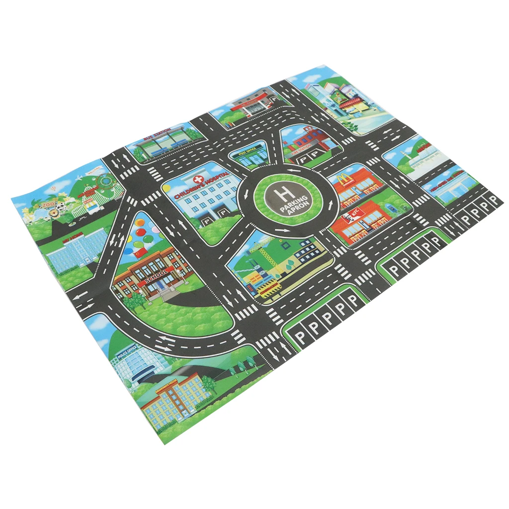 Городской дорожный игровой коврик игрушечный автомобиль игра в детский для