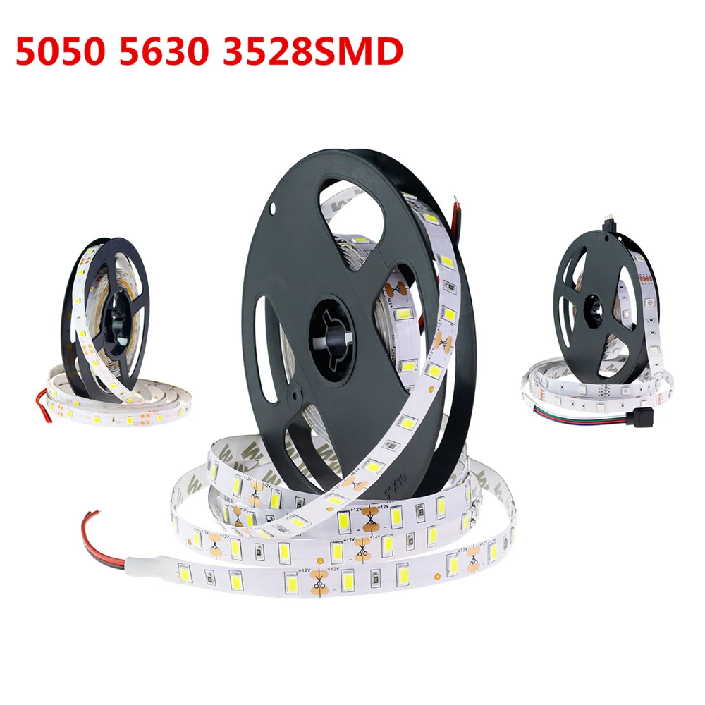 Светодиодная ленсветильник 5 м 12 В постоянного тока 5630 5050 3528SMD 300 светодиодов RGB