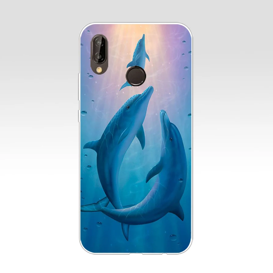 Мягкий силиконовый чехол из ТПУ для huawei p 20 lite pro y6 2017 mate 10 263AQ Dolphin in the reef|Бамперы| |