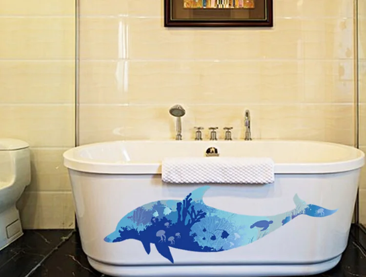 dolphin large wall stickers animals home decor living room bedroom diy art wallpaper removable sticker | Дом и сад