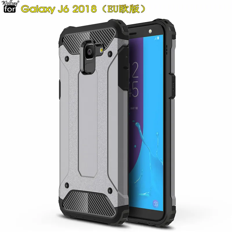 Чехол Wolfsay для Samsung Galaxy J6 2018 J600g гибридный прочный из ТПУ и ПК чехол ЕС Fundas|Бамперы| |