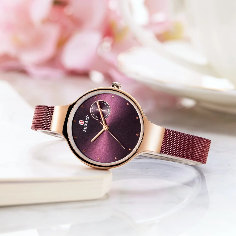 

REWARD Women's Watch Relogio Feminino 2019 Fashion Luxury Fine Mesh Belt Watch Women Reloj Mujer Lady Wristwatch Women Watch
