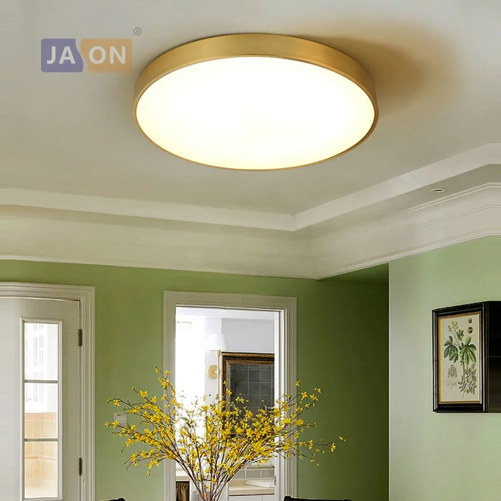 LED Современные Акрил Медь круглый 4 см ультра тонкий Светодиодные Лампы.Светодиодные Светильники.Люстры Потолочные. Потолочные Светильники.Светильник Потолочный Светильник.Для Столовой,Фойе и Спальни