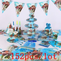 152pcslot disney moana maui disposable tableware sets childrens day kids birthday decoration event supplies various maker