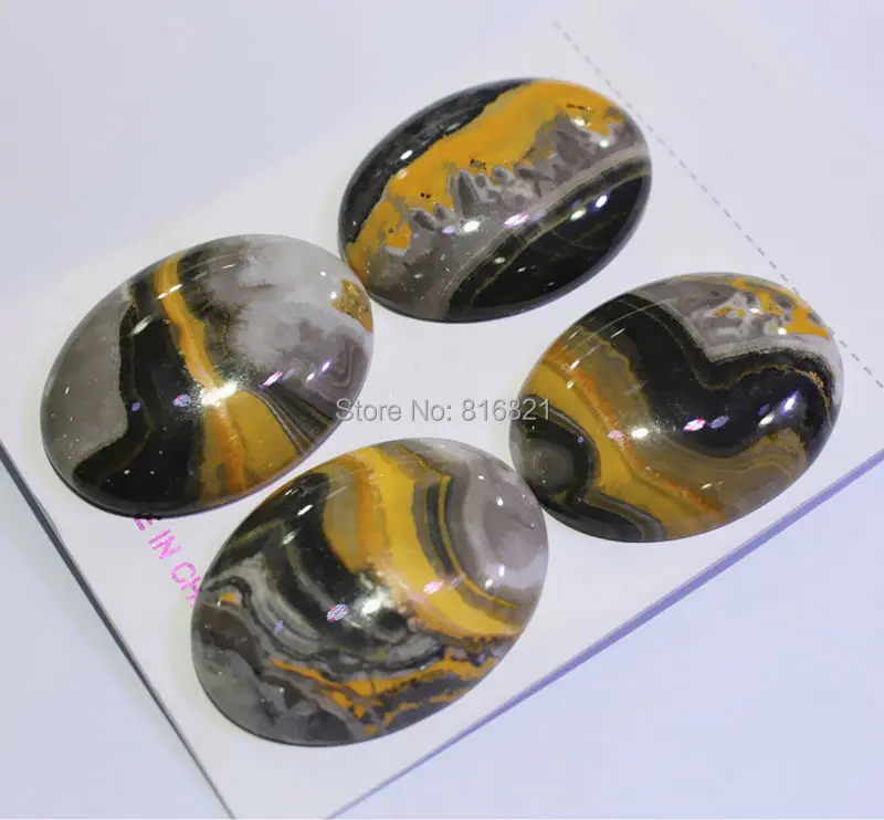 

30x40mm 22x30mm AAA Eclipse Semi-precious stone Dome Oval Cabochon Flat Back stone cabochons for DIY Jewelry Making 2 pieces/lot